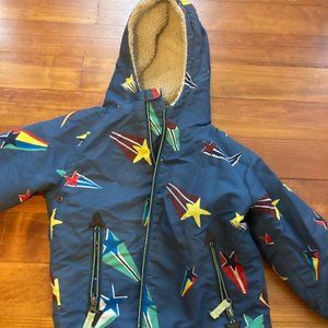 Boden / Mini Boden Navy blue starred Sherpa Lined Anorak